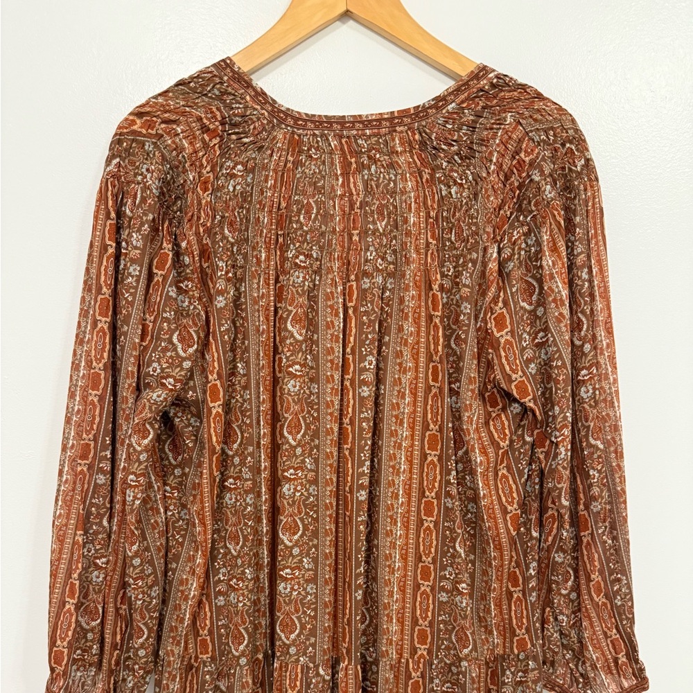Doen Normandy Dress Earth Mandevilla Vine Floral Paisley L - Picture 11 of 16